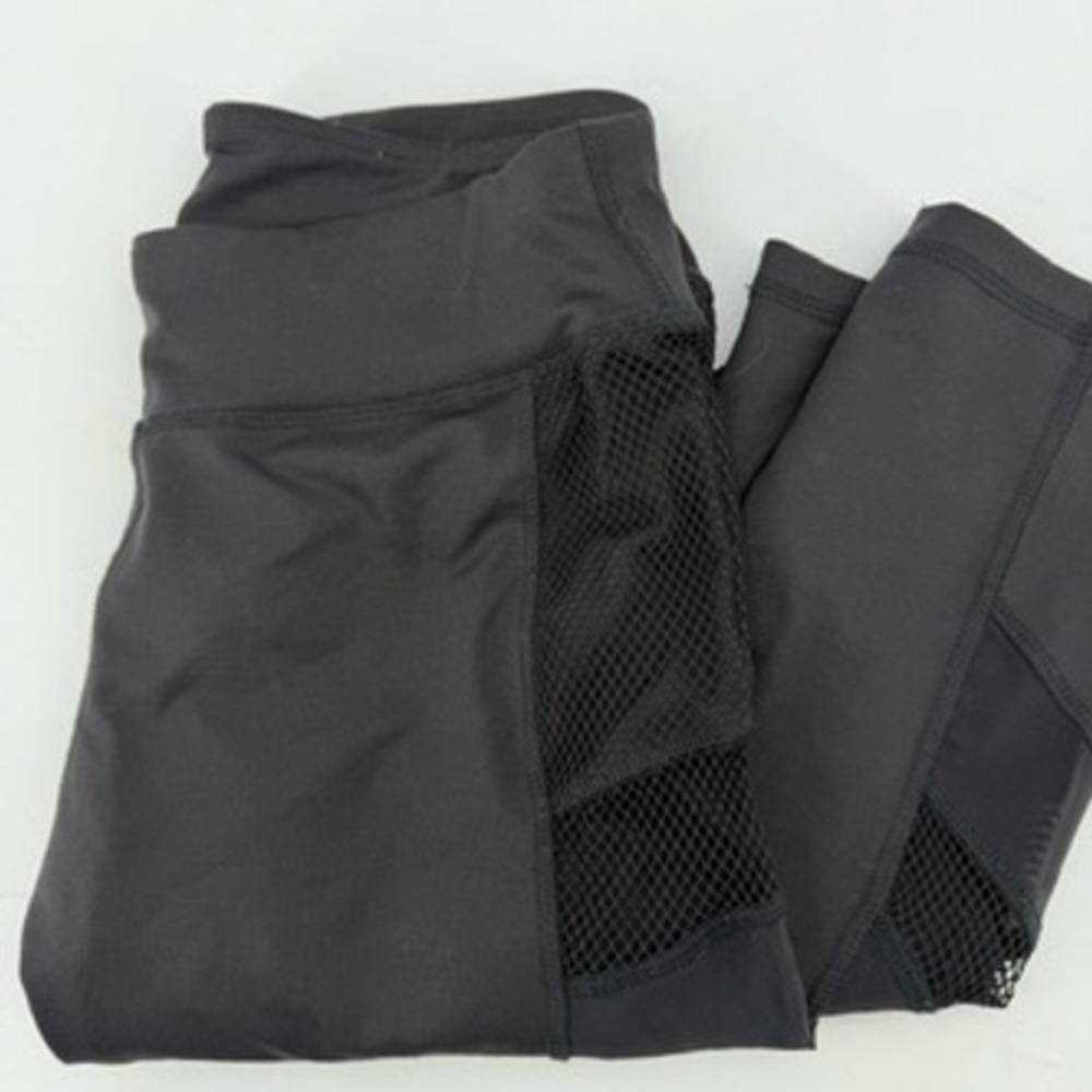 Love Culture Womens Black Mesh Side Panel High Waisted Active Leggings Size‎ M